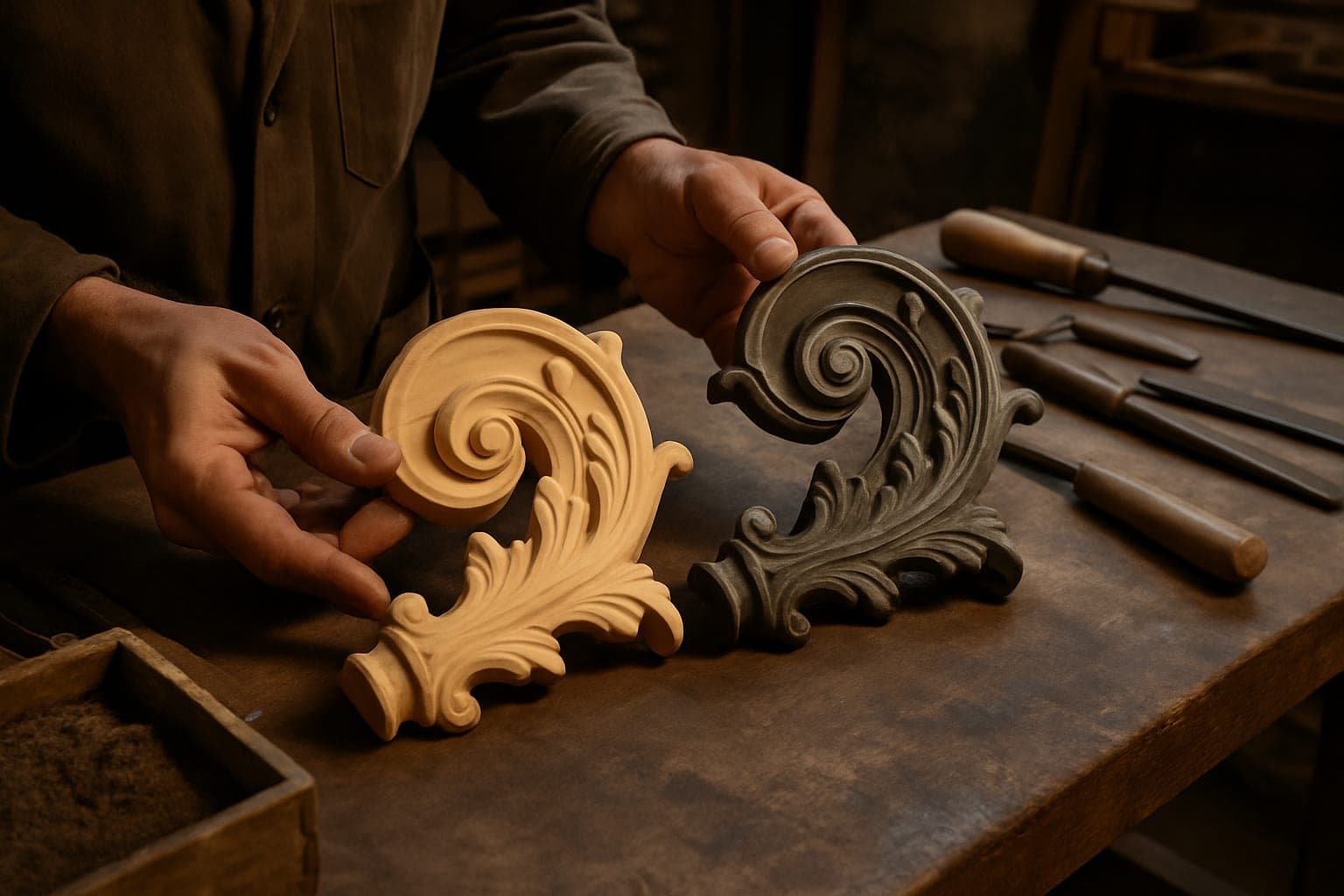 Reproducción idéntica de fundición de arte barandilla