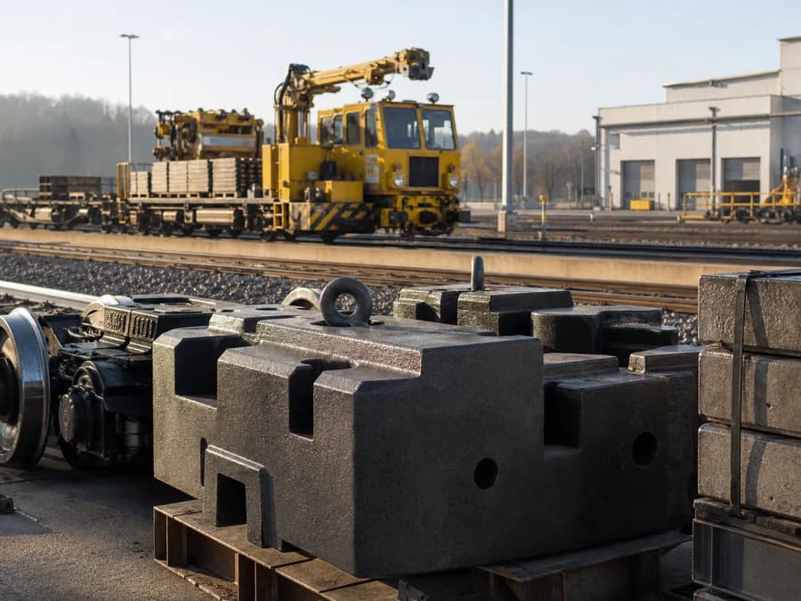 Construcción ferroviaria y contrapeso de fundición