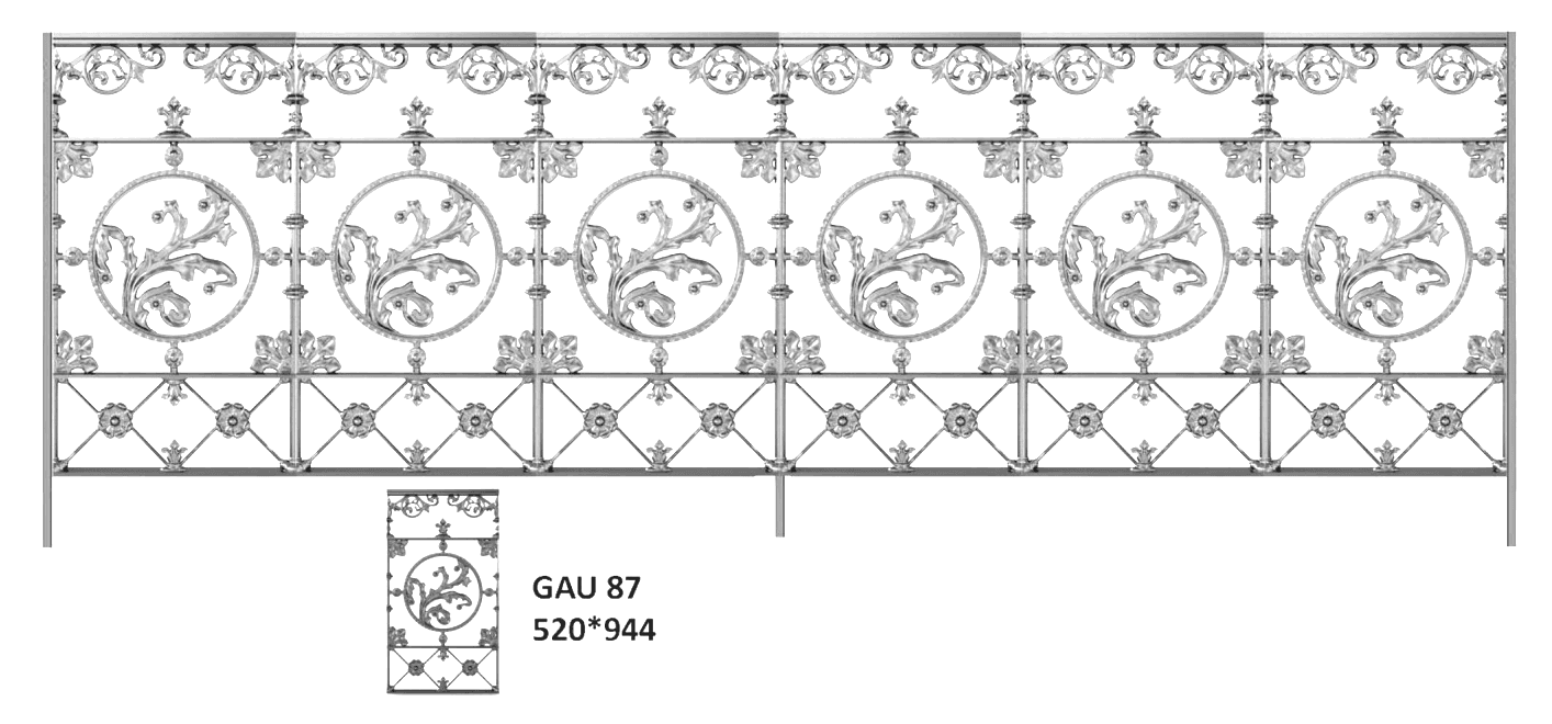 Barandilla, barandilla elaborada en fundición