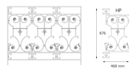 Barandilla, barandilla elaborada en fundición