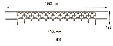 Barra de apoyo de ventana de fundición — ref BS